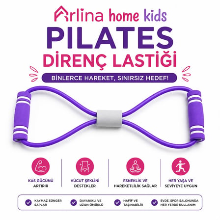 Pilates Direnç Lastiği Yoga Squat Egzersiz Aleti El Kol Kas Güçlendirme Aparatı