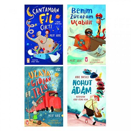 Uzaya Giden Tren & Benim Zürafam Uçabilir & Çantamdan Fil Çıktı & Nohut Adam - Mert Arık & Anıl Basılı 2. 3. 4. Sınıf Okuma Kitapları