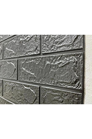 50x54 Cm 0,27 M²  Gri Silinebilir Kendinden Yapışkanlı Duvar Kağıdı Esnek Panel 3d Tuğla Desen 