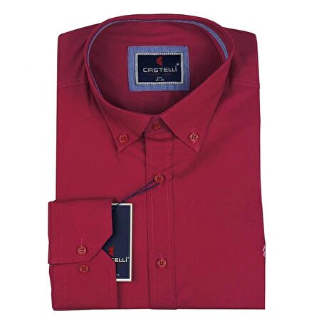 Erkek Büyük Beden Battal Boy Likralı Mevsimlik Gömlek Bordo