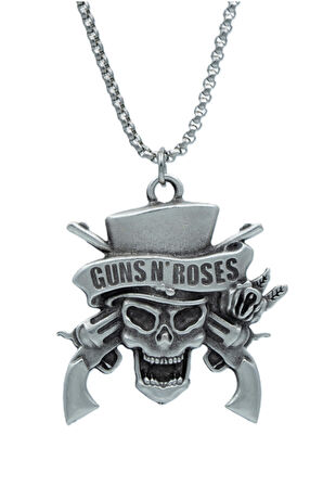 Guns'n Roses Örme Zincir Kolye - Gümüş Kaplama - Erkek Kadın Kolye - No:1543