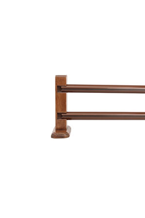 Palermo Çift Raylı Ahşap Başlıklı Rustik S Pile Perde Askısı Çetray Modern Rustik Ceviz 100 cm