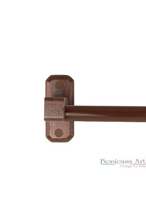 Palermo Çift Raylı Ahşap Başlıklı Rustik S Pile Perde Askısı Çetray Modern Rustik Ceviz 100 cm