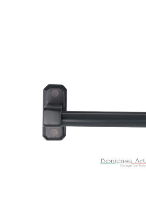 Palermo Çift Raylı Ahşap Başlıklı Rustik S Pile Perde Askısı Çetray Modern Rustik Antrasit 100 cm