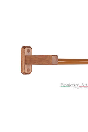 Palermo Çift Raylı Ahşap Başlıklı Rustik S Pile Perde Askısı Çetray Modern Rustik Meşe 100 cm