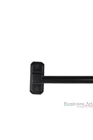 Palermo Çift Raylı Ahşap Başlıklı Rustik S Pile Perde Askısı Çetray Modern Rustik Siyah 100 cm
