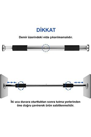 Kapı Koridor Barfiks Demiri 60-100 cm Ayarlanabilir