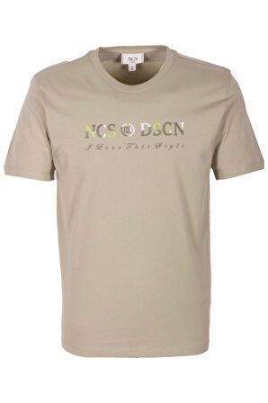 Erkek Tişört Bisiklet Yaka Açık Olive Slim Fit %100 Pamuk T-shirt NCS JEANS 1303