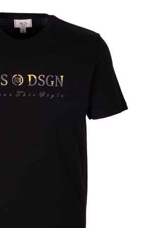 Erkek Tişört Bisiklet Yaka Siyah Slim Fit %100 Pamuk T-shirt NCS JEANS 1303