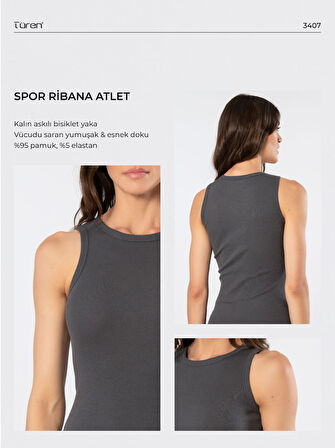 Türen Kadın Kolsuz Ribana Atlet 3407/Antrasit