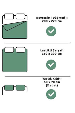 Lastikli Çarşaflı Çift Kişilik Nevresim Takımı Oillet