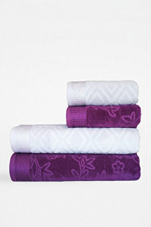 Özdilek Pastoral Havlu Seti Hamam Takımı- Gri K. Lila