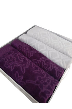 Özdilek Pastoral Havlu Seti Hamam Takımı- Gri K. Lila