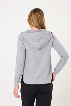 Barbora Günlük Fermuarlı Kapüşonlu Kadın Ceket 1203gri8