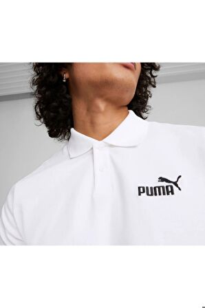 Puma Beyaz Essentials Pique Men's Polo Tişört Vo58667402