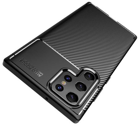Gpack Samsung Galaxy S22 Ultra Kılıf Negro Karbon Silikon DizaynFull Ekran Koruyucu