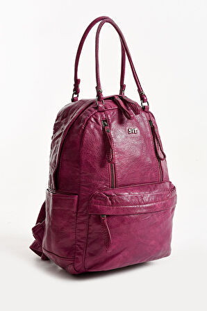 Suni Deri Sırt Çantası Mor (Model: 571-11-12J)