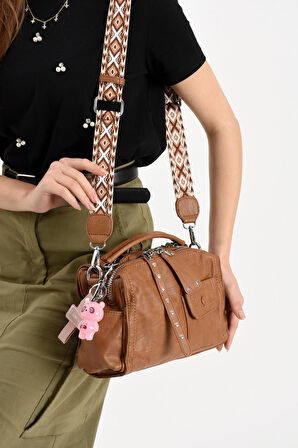 Suni Deri Omuz Çantası Taba (Model: 571-13-17E) 
