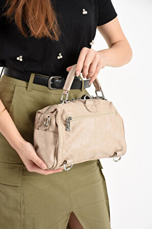 Suni Deri Omuz Çantası Vizon (Model: 571-13-17E) 