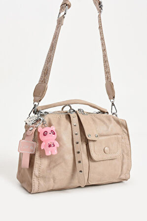 Suni Deri Omuz Çantası Vizon (Model: 571-13-17E) 