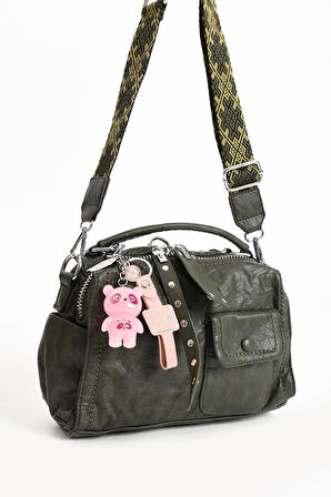 Suni Deri Omuz Çantası Yeşil (Model: 571-13-17E) 