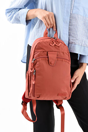 Ultra Hafif Şik ve Su Geçirmez Orta Boy Sırt Çantası Kiremit Model: (571-13-9C)