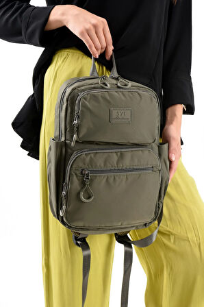 Ultra Hafif Şik ve Su Geçirmez Orta Boy Sırt Çantası Haki Yeşil Model: (571-13-9D)