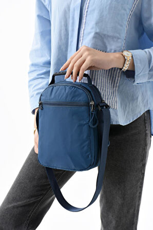Üç Bölmeli Unisex Göğüs (Bodybag) - El Çantası Mavi (Model: 571-9P) 