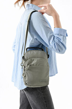 Üç Bölmeli Unisex Göğüs (Bodybag) - El Çantası Vizon (Model: 571-9P) 