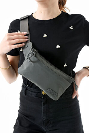Çok Cepli Bel Çantası Unisex Gri (Model: 571-13-9R)