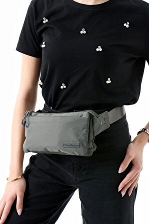 Çok Cepli Bel Çantası Unisex Gri (Model: 571-13-9R)