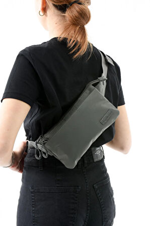 Çok Cepli Bel Çantası Unisex Gri (Model: 571-13-9R)