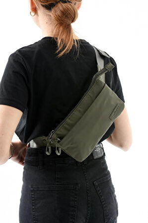 Çok Cepli Bel Çantası Unisex Haki (Model: 571-13-9R)