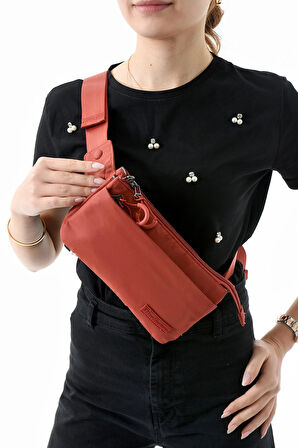 Çok Cepli Bel Çantası Unisex Kiremit (Model: 571-13-9R)