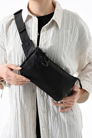 Çok Cepli Bel Çantası Unisex Siyah (Model: 571-13-9R)