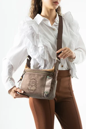 Ventis Amazing Vintage Kadın Omuz Çantası Çok Bölmeli Desenli Tasarım Kapitone Kahverengi Model: 571-21C