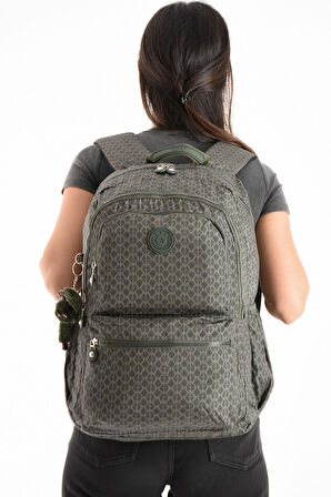 Ultra Hafif Sırt Çantası Okul Seyahat Unisex Desenli Yeşil (Model: 571-1C) 