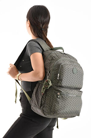 Ultra Hafif Sırt Çantası Okul Seyahat Unisex Desenli Yeşil (Model: 571-1C) 