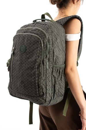 Ultra Hafif Çok Cepli Su Geçirmez Sırt Çantası Unisex Desenli Yeşil (Model: 571-1D)