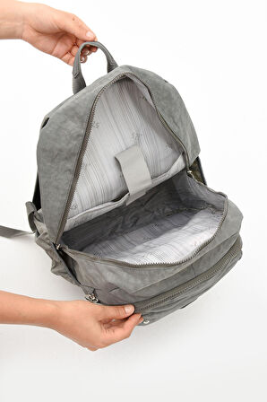 Ultra Hafif Çok Cepli Su Geçirmez Sırt Çantası Unisex Gri (Model: 571-1K)