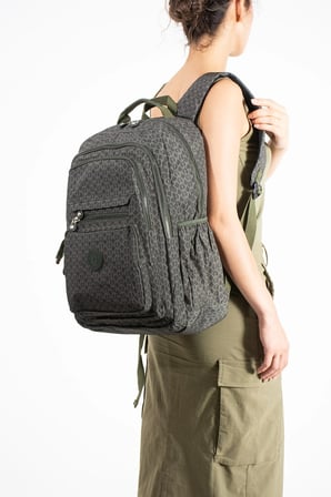Ultra Hafif Çok Cepli Su Geçirmez Sırt Çantası Unisex Desenli Yeşil (Model: 571-2F)