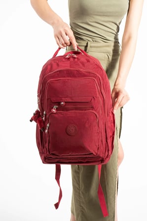 Ultra Hafif Çok Cepli Su Geçirmez Sırt Çantası Unisex Kırmızı (Model: 571-2F)