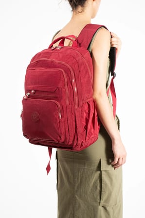 Ultra Hafif Çok Cepli Su Geçirmez Sırt Çantası Unisex Kırmızı (Model: 571-2F)