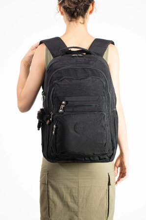 Ultra Hafif Çok Cepli Su Geçirmez Sırt Çantası Unisex Siyah (Model: 571-2F)