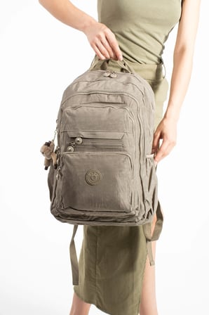Ultra Hafif Çok Cepli Su Geçirmez Sırt Çantası Unisex Vizon (Model: 571-2F)