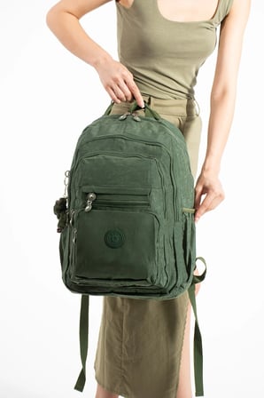 Ultra Hafif Çok Cepli Su Geçirmez Sırt Çantası Unisex Yeşil (Model: 571-2F)