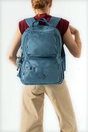 Ultra Hafif Çok Cepli Su Geçirmez Sırt Çantası Unisex Mavi (Model: 571-2H)