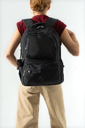 Ultra Hafif Çok Cepli Su Geçirmez Sırt Çantası Unisex Siyah (Model: 571-2H)