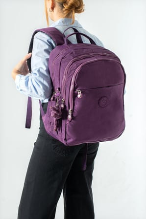 Ultra Hafif Çok Cepli Orta Boy Sırt Çantası Mor Model: (571-3K)