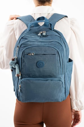 Ultra Hafif Çok Cepli Orta Boy Sırt Çantası Mavi Model: (571-3S)